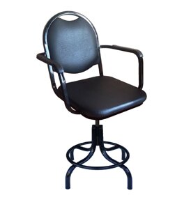 Стул кресло винтовое Мастер с подлокотниками (h450-570, кольцо, кожзам)