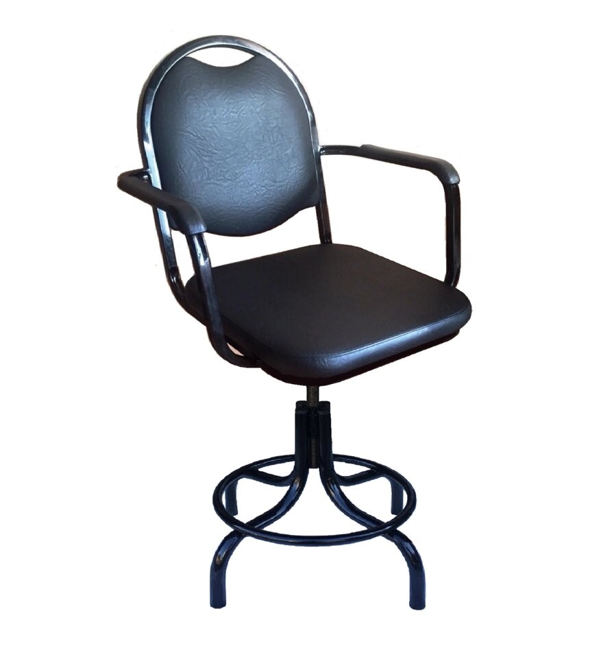 Стул кресло винтовое Мастер с подлокотниками (h450-570, кольцо, кожзам) от компании Техно Инжиниринг - фото 1
