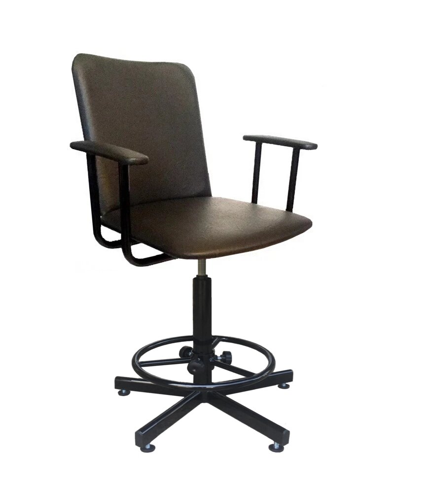 Стул винтовой Технология (h530-630, подлокотники, регулируемая опора ног), винтовое кресло от компании Техно Инжиниринг - фото 1