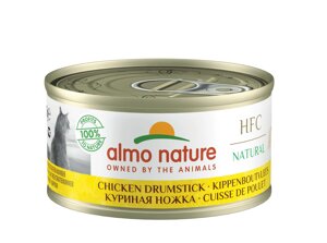 Almo Nature консервы для кошек "Аппетитные Куриные бедрышки", 75% мяса (70 г)