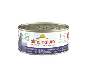 Almo Nature консервы для кошек с тунцом, курицей и ветчиной, 50% мяса (150 г)