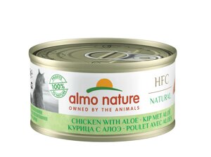 Almo Nature консервы низкокалорийные для Кошек "Курица с алоэ"1,68 кг)
