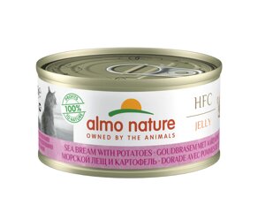Almo Nature консервы низкокалорийные для кошек "Морской лещ с картофелем"1,68 кг)