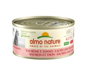 Almo Nature консервы полнорационные консервы для котят "Итальянские рецепты: лосось и тунец"70 г)