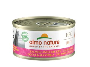 Almo Nature консервы с лососем и курицей в желе для кошек (70 г)
