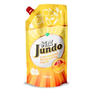 Антибактериальный концентрированный гель с гиалуроновой кислотой для мытья посуды и детских принадлежностей Juicy Lemon, 800 мл, Jundo