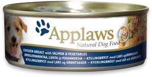 Applaws консервы для собак с курицей, лососем и овощами (156 г)