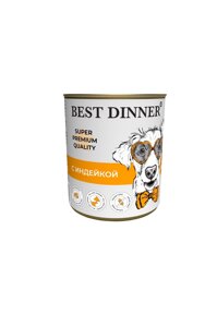 Best Dinner консервы для собак Super Premium "С индейкой"340 г)