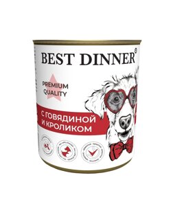 Best Dinner консервы Premium меню №3 "С говядиной и кроликом"340 г)
