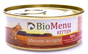 BioMenu паштет для котят мясное ассорти (100 г)