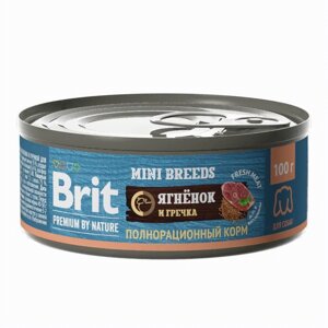 Brit консервы с ягненком и гречкой для взрослых собак мелких пород (100 г)