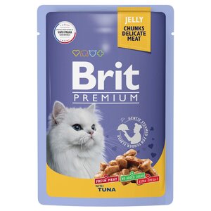 Brit пауч для взрослых кошек с тунцом в желе (85 г)