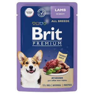 Brit пауч для взрослых собак всех пород с ягненком в соусе (85 г)