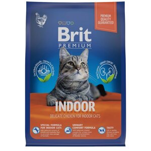Brit сухой корм премиум класса с курицей для кошек домашнего содержания (2 кг)