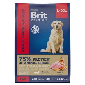 Brit сухой корм премиум класса с курицей для взрослых собак крупных и гигантских пород (15 кг)