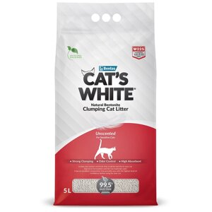 Cat's White наполнитель комкующийся натуральный без ароматизатора для кошачьего туалета (8,5 кг)