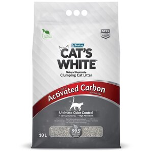 Cat's White наполнитель комкующийся с активированным углем для кошачьего туалета (8,5 кг)