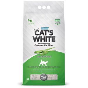 Cat's White наполнитель комкующийся с ароматом алоэ вера для кошачьего туалета (4,25 кг)