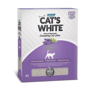 Cat's White наполнитель комкующийся с нежным ароматом лаванды для кошачьего туалета (5,1 кг)