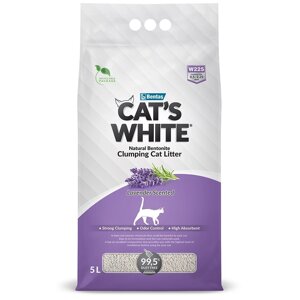Cat's White наполнитель комкующийся с нежным ароматом лаванды для кошачьего туалета (8,5 кг)