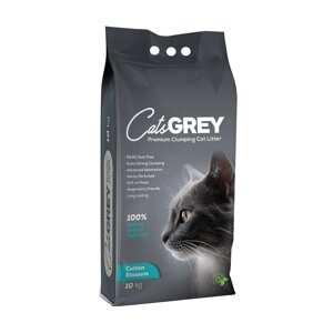 Cat’s Grey наполнитель для кошачьего туалета с ароматом хлопкового цветка (10 кг)