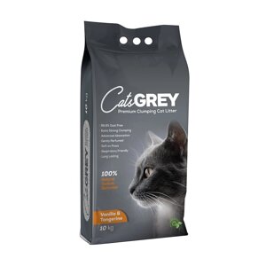 Cat’s Grey наполнитель для кошачьего туалета с ароматом ванили и танжерина (10 кг)