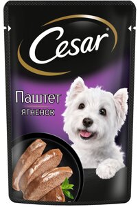 Cesar влажный корм для взрослых собак, паштет с ягненком (80 г)
