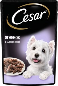 Cesar влажный корм для взрослых собак, с ягненком в сырном соусе (85 г)