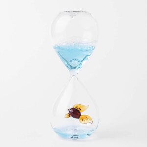 Часы декоративные, 16 см, стекло, Рыба, Sand time