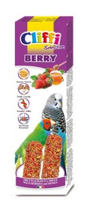 Cliffi (Италия) лакомства для волнистых попугаев и экзотических птиц: палочки с лесными ягодами и медом (60 г)