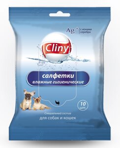 Cliny влажные салфетки, антибактериальные с ионами серебра, 10шт. (40 г)