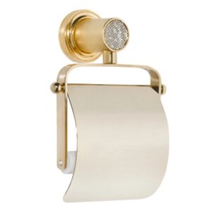 Держатель туалетной бумаги Boheme Royal Cristal 10921-G с крышкой, золото