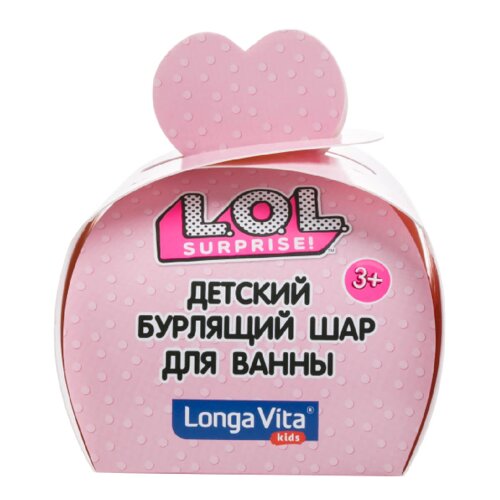 Детский бурлящий шар для ванны L. O. L. Surprise! Клубника, от 3-х лет, 120г, Longa Vita