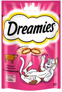Dreamies лакомство для кошек Dreamies подушечки с говядиной (140 г)
