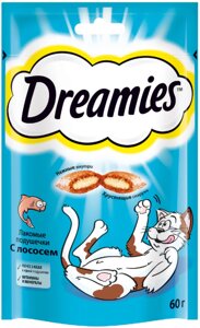 Dreamies лакомство для кошек подушечки с лососем (60 г)
