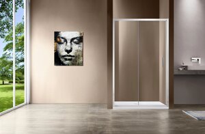 Душевая дверь в нишу Vincea Garda 100х190 профиль хром, стекло прозрачное