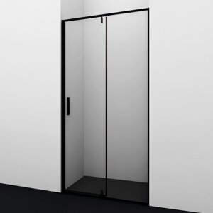 Душевая дверь в нишу WasserKRAFT Elbe 74P04 90x200 профиль черный, стекло прозрачное