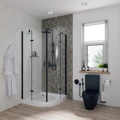 Душевой уголок Niagara Nova NG-6816-08 BLACK 100x100x190 четверть круга, черный