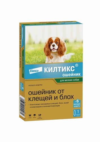 Elanco ошейник Килтикс от клещей и блох для щенков и собак мелких пород (10 г)