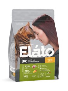 Elato корм для взрослых кошек с курицей и уткой для выведения шерсти (1,5 кг)