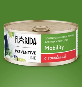 Florida Preventive Line консервы mobility для собак "Профилактика болезней опорно-двигательного аппарата" с говядиной (100 г)