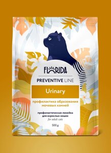 Florida Preventive Line urinary сухой корм для кошек "Профилактика образования мочевых камней"500 г)
