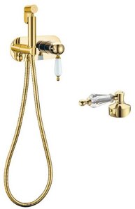 Гигиенический душ Boheme Imperiale 425-SW со смесителем, золото, кристалл Swarovski