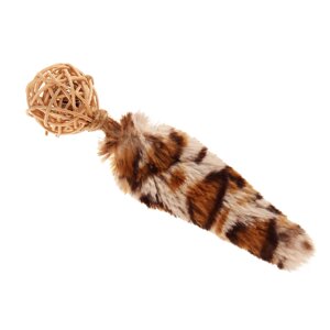 GiGwi игрушка плетеный мячик с колокольчиком и с хвостом с кошачьей мятой, 13 см (31 г)