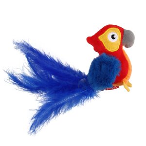GiGwi игрушка "Попугай" со звуковым чипом, текстиль/перо (50 г)