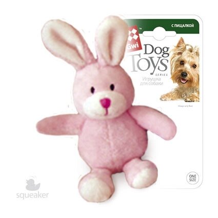 GiGwi игрушка "Заяц" с пищалкой, искусственный мех (40 г)