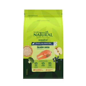 Guabi Natural сухой корм для взрослых собак мелких и средних пород с чувствительным пищеварением с лососем и овсом (2,5 кг)