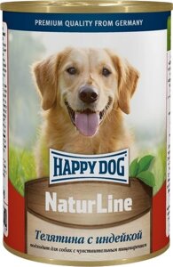 Happy dog кусочки в фарше для собак: телятина с индейкой (970 г)