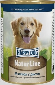 Happy dog кусочки в фарше для собак: ягненок с рисом (970 г)