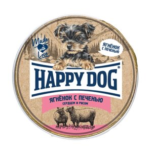 Happy dog паштет "Ягнёнок с печенью, сердцем и рисом"125 г)